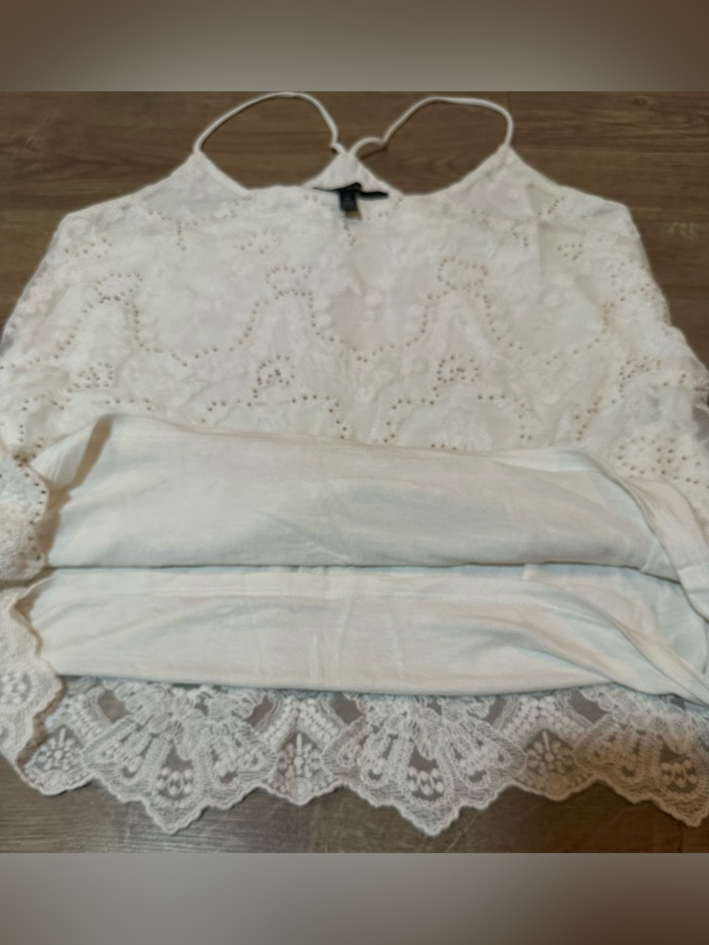 White House Black Market Ecru Lace Beaded Cami – Size Small - Picture 8 of 11